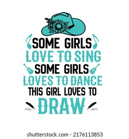 Country girl typography t shirt design