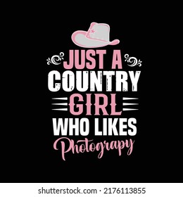 Country girl typography t shirt design