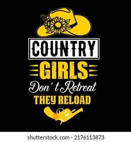 Country girl typography t shirt design