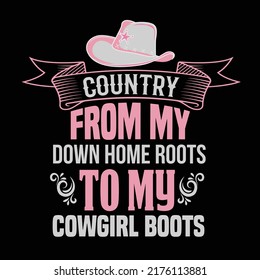 Country girl typography t shirt design