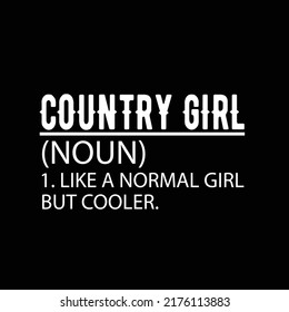 Country girl typography t shirt design