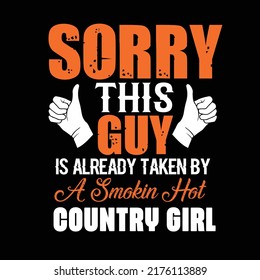Country girl typography t shirt design