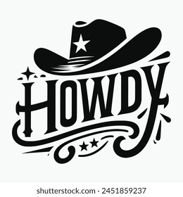 Country Girl Western, Howdy Design, Cowboy And Cowgirl T-shirt Design,Vector illustration