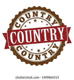 Country grunge rubber stamp on white background, vector illustration