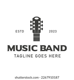 Country Guitar Western Music Vintage Retro Classic. label design element template