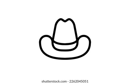 country hat music Genre vector illustration icon outline style black and white background eps 8