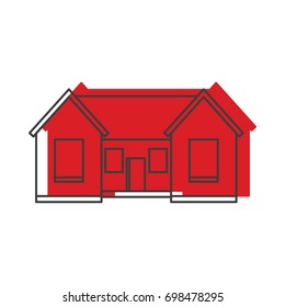 Country house doodle icon vector illustration for design and web isolated on white background. House vector object for labels, logos and advertising