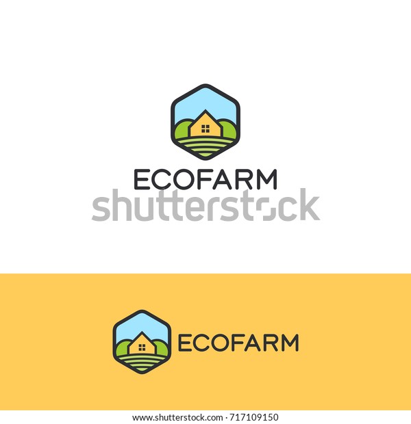  Country  House  Eco Farm Logo  Template Stock Vector Royalty 