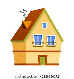 Country house - flat design style object on white background