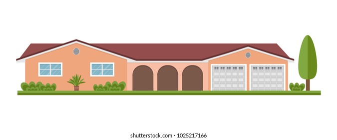 Country house icon. Flat style. Vector illustration.