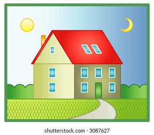 Country house vector illustration