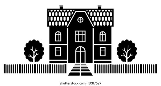 Country house vector illustration