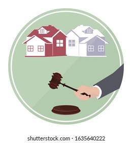 Country houses, key, - icon, isolated on white background - vector. Real estate agency.