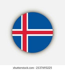 Country Iceland. Iceland flag. Vector illustration.