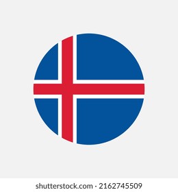 Country Iceland. Iceland flag. Vector illustration.