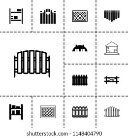 Country icon. collection of 13 country filled and outline icons such as fence, cargo barn, barn, gate. editable country icons for web and mobile.