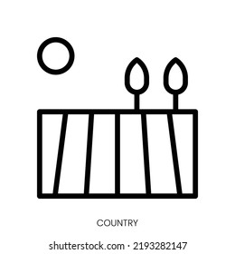 country icon. Line Art Style Design Isolated On White Background