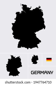 Country icons - Germany, different contour complexity, flag icon