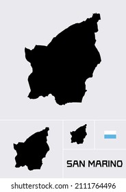 Country icons - San Marino, different contour complexity, flag icon