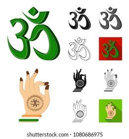 Country India cartoon,black,flat,monochrome,outline icons in set collection for design.India and landmark vector symbol stock web illustration.