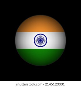 País India. Bandera de la India. Ilustración vectorial.