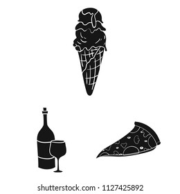 Country Italy black icons in set collection for design. Italy and landmark vector symbol stock web illustration.