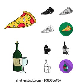Country Italy cartoon,black,flat,monochrome,outline icons in set collection for design. Italy and landmark vector symbol stock web illustration.