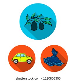 Country Italy flat icons in set collection for design. Italy and landmark vector symbol stock web illustration.
