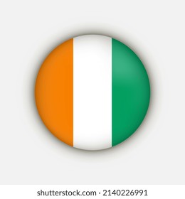 Country Ivory Coast. Ivory Coast flag. Vector illustration.