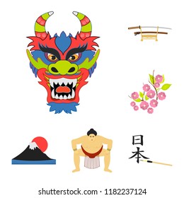 Country Japan cartoon icons in set collection for design.Japan and landmark vector symbol stock web illustration.