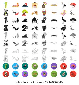 Country Japan cartoon icons in set collection for design.Japan and landmark vector symbol stock web illustration.