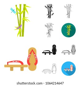 Country Japan cartoon,black,flat,monochrome,outline icons in set collection for design.Japan and landmark vector symbol stock web illustration.