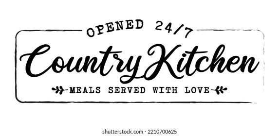 Country Kitchen - beautiful farmhouse vector illustration for home decoration, isolated on white background