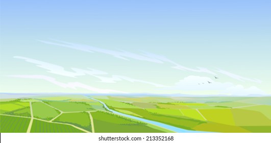 Country landscape from the aircraft