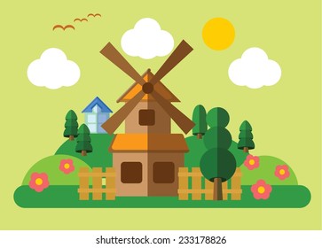  Country landscape in flat design