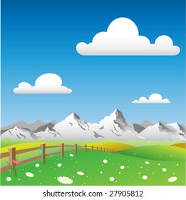 A Country Landscape with Mountains