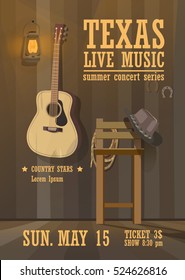 Country live music festival vertical poster