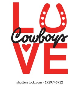 Country Love Cowboy vector printable symbol text. Country Love illustration isolated on white background for design