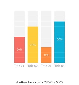 Plantilla de diseño del gráfico de infografía de los principales grupos étnicos del país. Estadísticas demográficas. Infograma editable con gráficos de barras verticales. Presentación de datos visuales. Se usa una infinidad de tipos de letra Pro-Regular