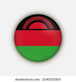 Country Malawi. Malawi flag. Vector illustration.