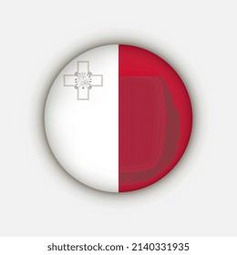 País Malta. Bandera de Malta. Ilustración vectorial.