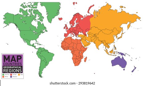 Country Map By Geographical Regions For Infographics And Data Visualisation (Updated 2015)