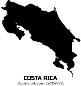 The country map of COSTA RICA is in black. With the description of the name of the country "COSTA RICA".