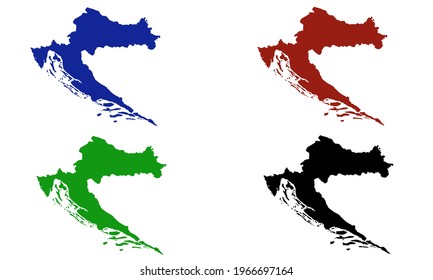 country map of Croatia silhouette design on white background
