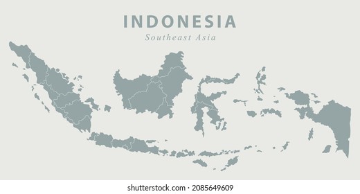 country map indonesia southeast asia flat wide background vector illustration