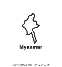 Country map of a Myanmar
