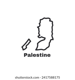 Country map of a Palestine