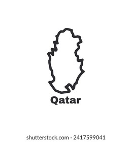 Country map of a Qatar