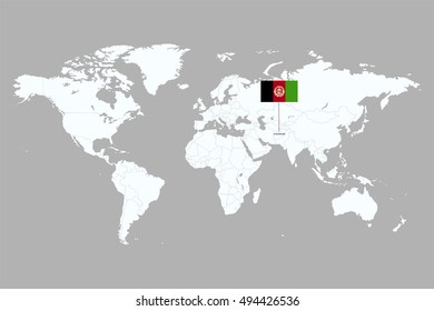 country marked with AFGHANISTAN flags