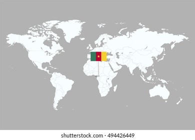 country marked with CAMEROON flags